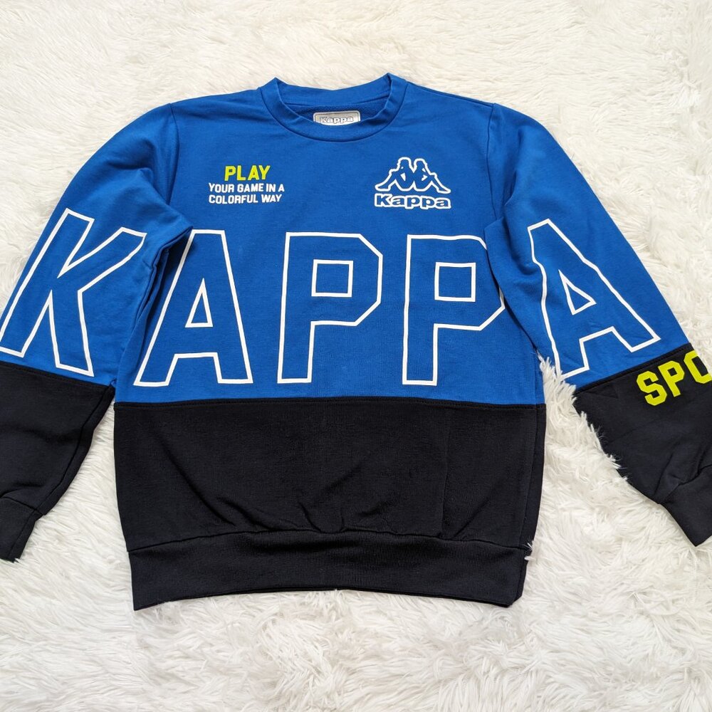 Kappa Unisex Crew Neck BLUE Pullover Loopknit with logo Sweatshirt for 8Yrs - Picture 3 of 8